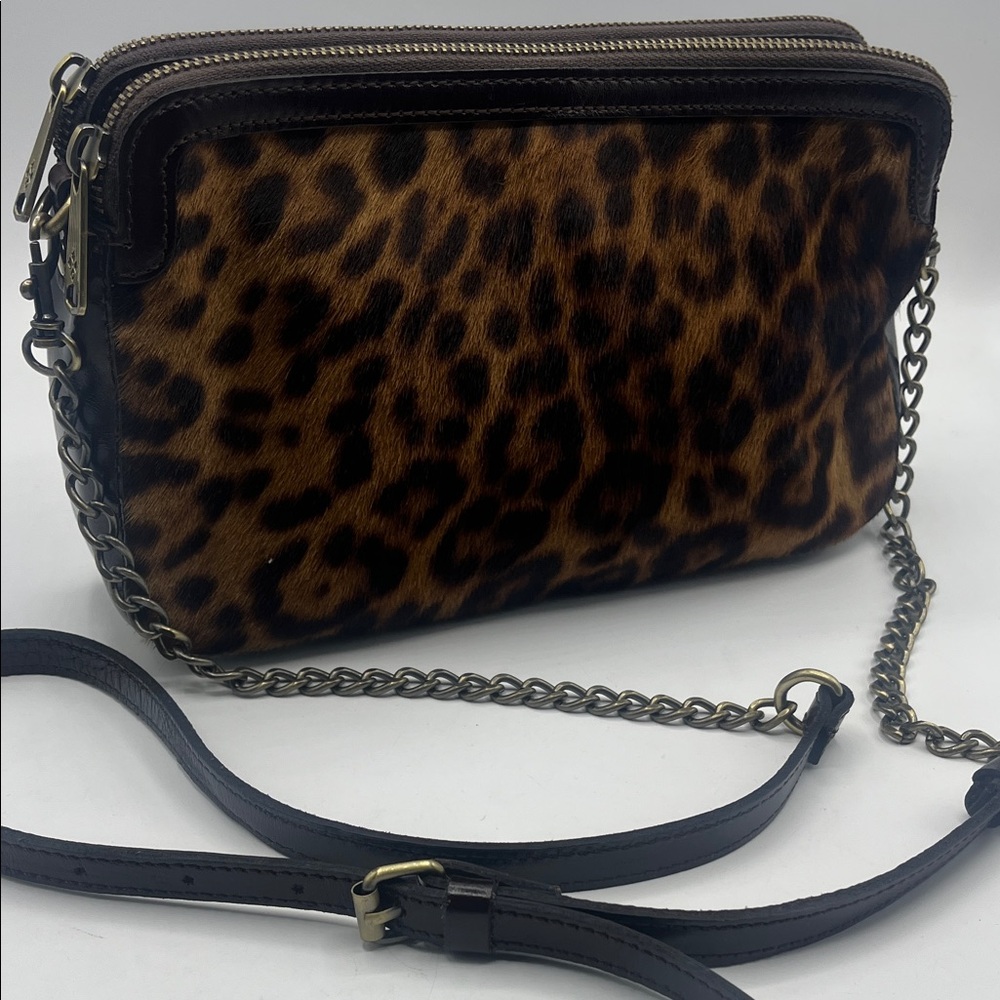 Patricia Nash Leopard Print Chain Strap Bag